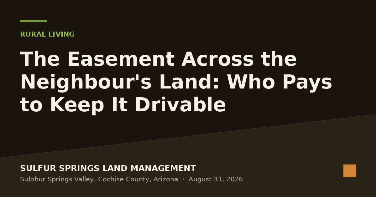 The Easement Across the Neighbour's Land: Who Pays to Keep It Drivable